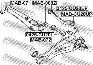 Тяга задн поперечная нижняя MITSUBISHI LANCER (CS) 0425-CU20L 0425-CU20L FEBEST