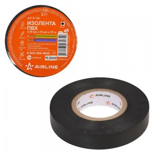 изолента пвх, черная, 15 ммx20 м!\ AIT-P-08 AIRLINE
