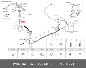 Датчик HYUNDAI Starex H-1 (07-) воды фильтра топливного OE 319214H000 HYUNDAI KIA