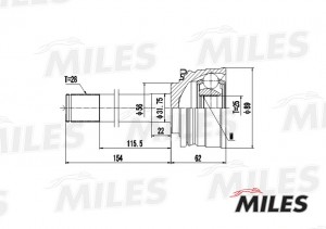 ШРУС наружный MITSUBISHI PAJERO/MONTERO 2.0-3.0 86-96 (GKN 302637) GA20277 GA20277 MILES