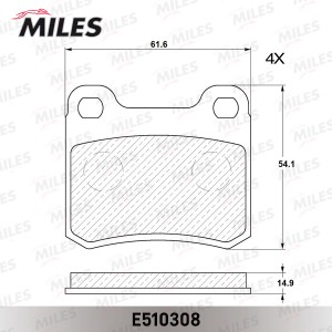 Колодки тормозные задние (Смесь CERAMIC серия PRO) MERCEDES W202/W124/W201 (TRW  E510308 MILES