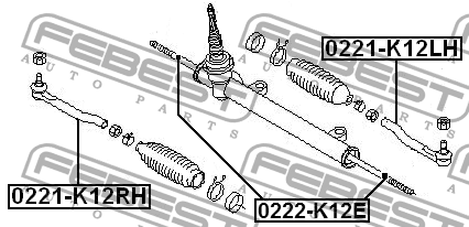 Наконечник рулевой правый NISSAN MICRA K12 0221-K12RH 0221-K12RH FEBEST