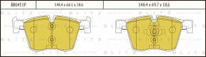 колодки дисковые передние!\ BMW X3 F25 3.0/2.0d 10> BB0451P BLITZ