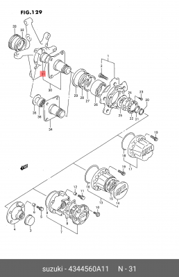 Втулка ступицы колеса переднего 43445-60A11 43445-60A11 SUZUKI