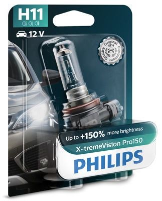 Лампа 12V H11 55W PGJ19-2 +150% блистер (1шт.) X-Treme Vision Pro 150 PHILIPS 12362XVPB1 PHILIPS
