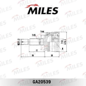 ШРУС наружный HYUNDAI ACCENT 99- (с ABS) (GSP 839105) GA20539 GA20539 MILES
