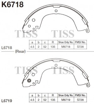 Колодки тормозные барабанные Mitsubishi L200 2.0-2.5TD 96-,L400 2.5TD 99- K6718 K6718 MK KASHIYAMA