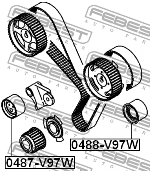 Ролик обводной 0488-V97W 0488-V97W FEBEST