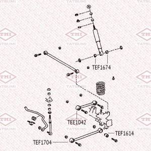 втулка задн. амортизатора!\ Toyota Land Cruiser/Hilux 95> TEF1674 TATSUMI