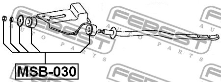 Втулки тяги подвески комплект MITSUBISHI PAJERO IO H60,70 1998.03-2007.06 MSB-03 MSB-030 FEBEST