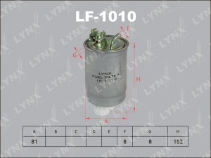 фильтр топливный!\ VW Golf/Passat 1.6TD/1.9D/TDi 87>, Seat Ibiza/Toledo 1.9D/SDi LF-1010 LYNXAUTO
