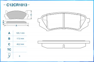 Тормозные колодки задние Low Metallic C12CR1013 C12CR1013 CWORKS