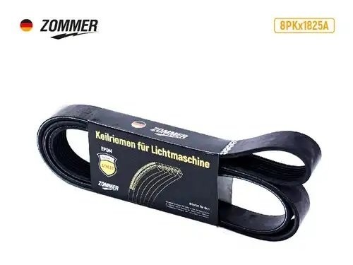 Ремень 1825 (8РК) Higer, VOLVO дв. Cummins C220-20, C245-20, ISL300-30 ATHLET по 8PK1825A ZOMMER