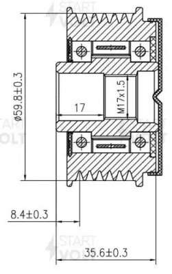 Шкив с обгонной муфтой генер. для а/м Mazda CX-7 (06-) 2.3i/2.5i (SGP 2501) SGP 2501 START VOLT