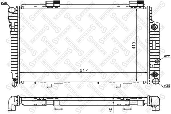 радиатор системы охлаждения!\ MB W202 2.8/2.0D-2.5D 93> 10-25916-SX STELLOX
