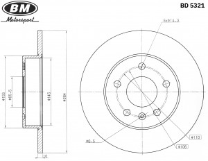 Диск тормозной задний (1шт.) BD5321 BD5321 BM MOTORSPORT