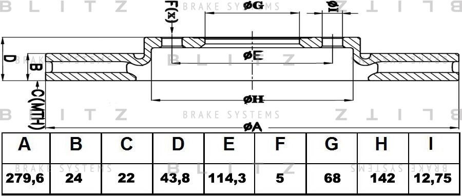 Диск тормозной передний вентилируемый NISSAN Juke 10- BS0342 BS0342 BLITZ