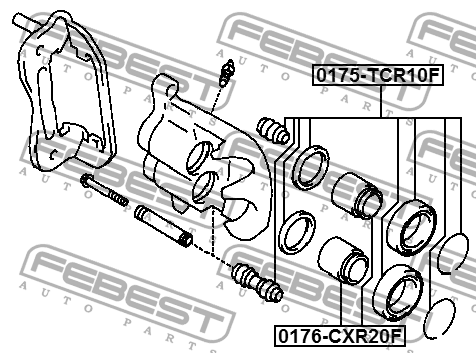 Ремкомплект передн суппорта TOYOTA LUCIDA ESTIMA EMINA PREVIA 1990-1999 0175-TCR 0175-TCR10F FEBEST