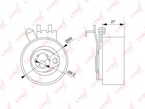 Ролик ГРМ VOLVO S40 (04-10),S60 (00-09),XC90 (02-12) (2.4/2.5) натяжной LYNX PB-1151 LYNXAUTO