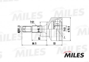 ШРУС наружный PEUGEOT 206 1.1-1.4 98- (GKN 303199) GA20368 GA20368 MILES