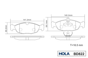 Колодки тормозные дисковые передние BD822 HOLA