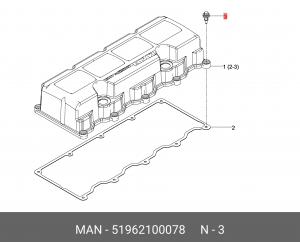 болт крышки ГБЦ! (м) с прокладкой 10x/14x\MAN 51962100078 MAN