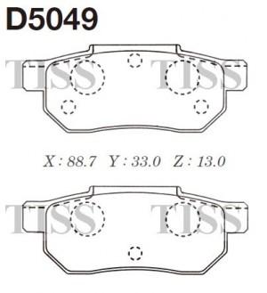 D5049-01 233 00=FDB472 !колодки дисковые з.\ Honda Accord 2.0 &16V 85-89 D5049 MK KASHIYAMA