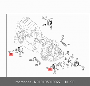 болт !навесного оборудования М10\ MB N 910105 010027 MERCEDES BENZ