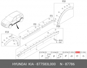 КЛИПСА 87758-3L000 877583L000 HYUNDAI KIA