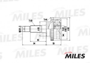 ШРУС наружный MAZDA 323 1.3-1.6D 94-98 (с ABS) (GKN 303184) GA20215 GA20215 MILES