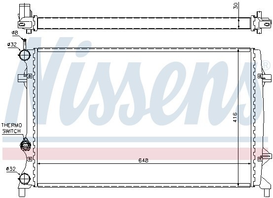радиатор системы охлаждения! МКПП\ VW Jetta 2.0FSi 05> 65296 NISSENS