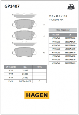 Колодки тормозные дисковые  GP1407 GP1407 SANGSIN