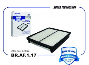 Фильтр воздушный BR.AF.1.17 KIA Sorento XM, Optima 12-, Sonata YF 11 дв 2.4 BR.A BRAF117 BRAVE
