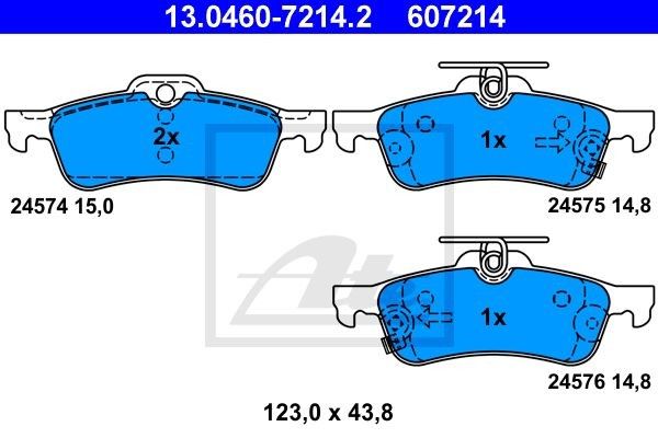 13.0460-7214.2 862 02 !колодки дисковые з.\ Toyota Yaris 1.0VVT-i/1.3VVT-i/D-4D  13.0460-7214.2 ATE