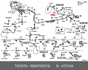 шланг тормозной!\ Toyota Land Cruiser 3.0/4.0 02> 90947-02G18 TOYOTA
