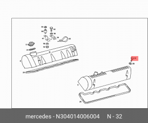 БОЛТ М6 MERCEDES N 304014 006004 MERCEDES BENZ