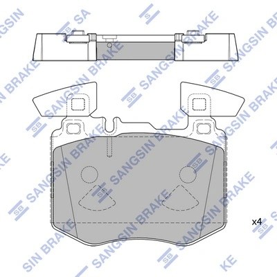 Колодки передние MERCEDES GLC C253, X253 2015- SP4348 SP4348 SANGSIN