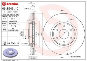Диск тормозной 09.B545.11 09.B545.11 BREMBO