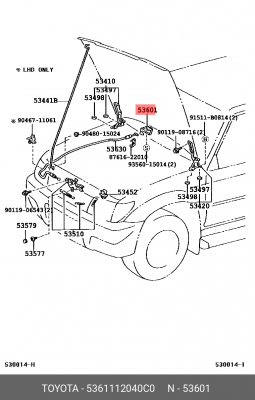 LEXUS RX 300/330/350/400H (2003-2009) 53611-12040-C0 TOYOTA