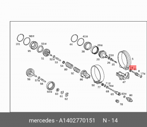 кольцо дистанционное!\ MB W140 3.2 91-98 A 140 277 01 51 MERCEDES BENZ