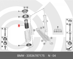 отбойник амортизатора заднего! с пыльником\ BMW F26 10> 33 53 6 787 175 BMW