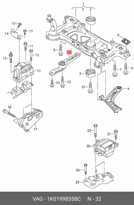подушка ДВС!\ Audi, VW 1K0 199 855 BC VAG