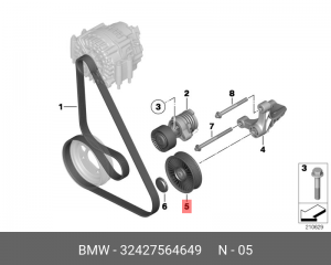 Обводной ролик  32427564649 32 42 7 564 649 BMW