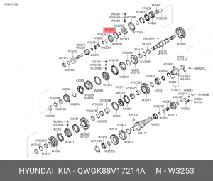 Кольцо HYUNDAI HD120 (KH10) упорное шестерни КПП OE QWGK88V17214A HYUNDAI KIA