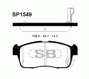 Колодки тормозные дисковые Suzuki Ignis 1.3 00-03 SP1549 SP1549 SANGSIN