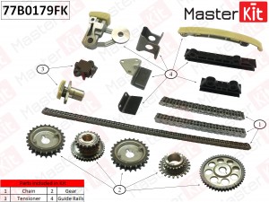 Комплект цепи ГРМ Suzuki Grand Vitara 2.5-2.7i H25A 98-03 77B0179FK 77B0179FK MASTER KIT