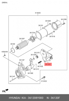 Реле втягивающее AERO-TOWN (пр-ль MIDO) 361208Y000 HYUNDAI KIA