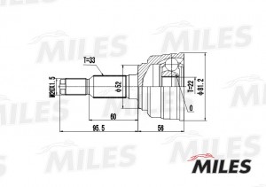 ШРУС наружный CHEVROLET LACETTI 1.4-1.8 05- (GSP 812011) GA20048 GA20048 MILES