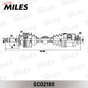 Привод в сборе правый HYUNDAI SONATA EF 04- (ТАГАЗ) 2.7 AT GC02180 GC02180 MILES
