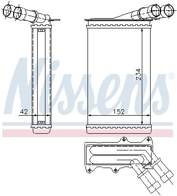 Радиатор отопителя PEUGEOT 306 CITROEN Berlingo NISSENS 71156 NISSENS